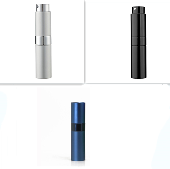 Perfume Atomizer 3-Piece Set Blue Silver Black