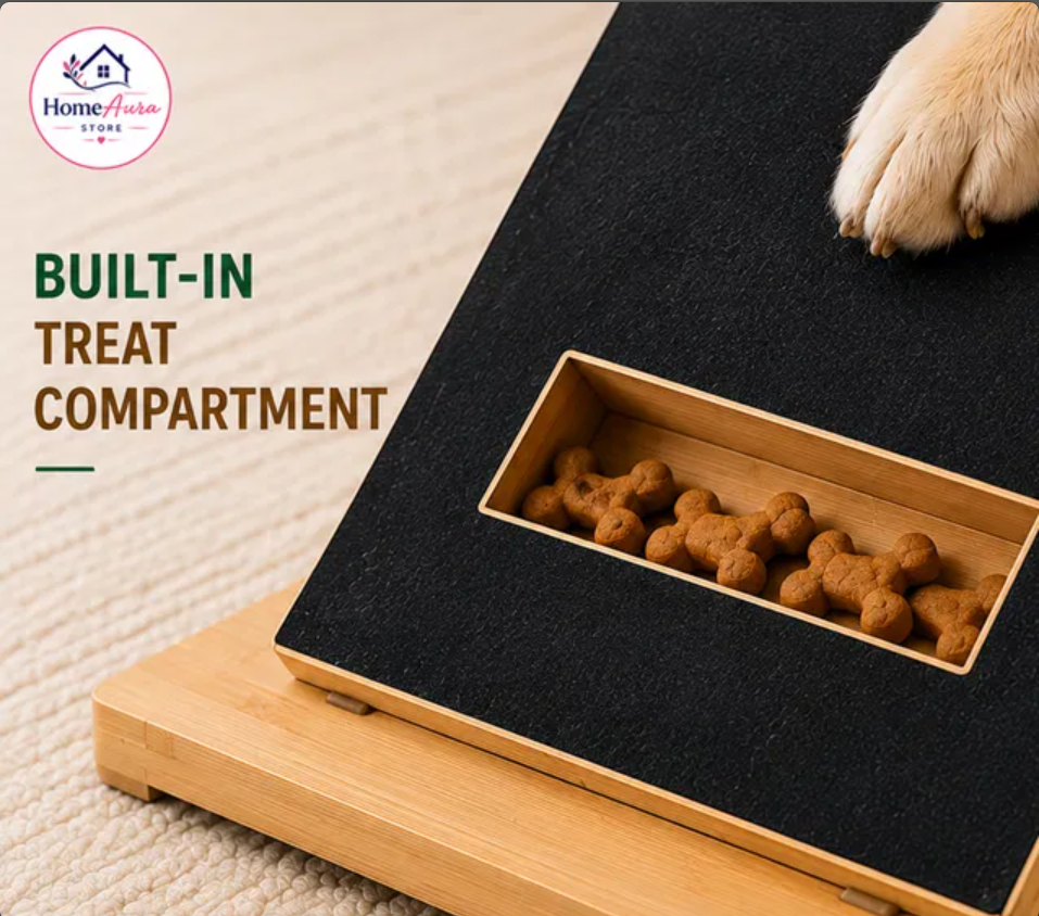 Wooden Dog Nail Scratch Board with Treat Box