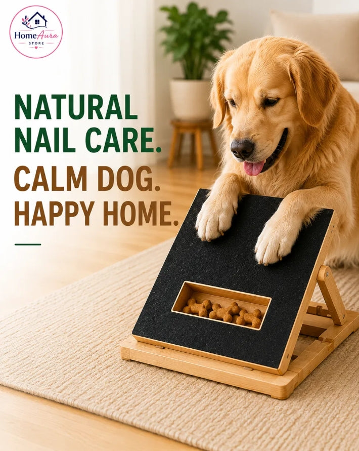 Wooden Dog Nail Scratch Board with Treat Box