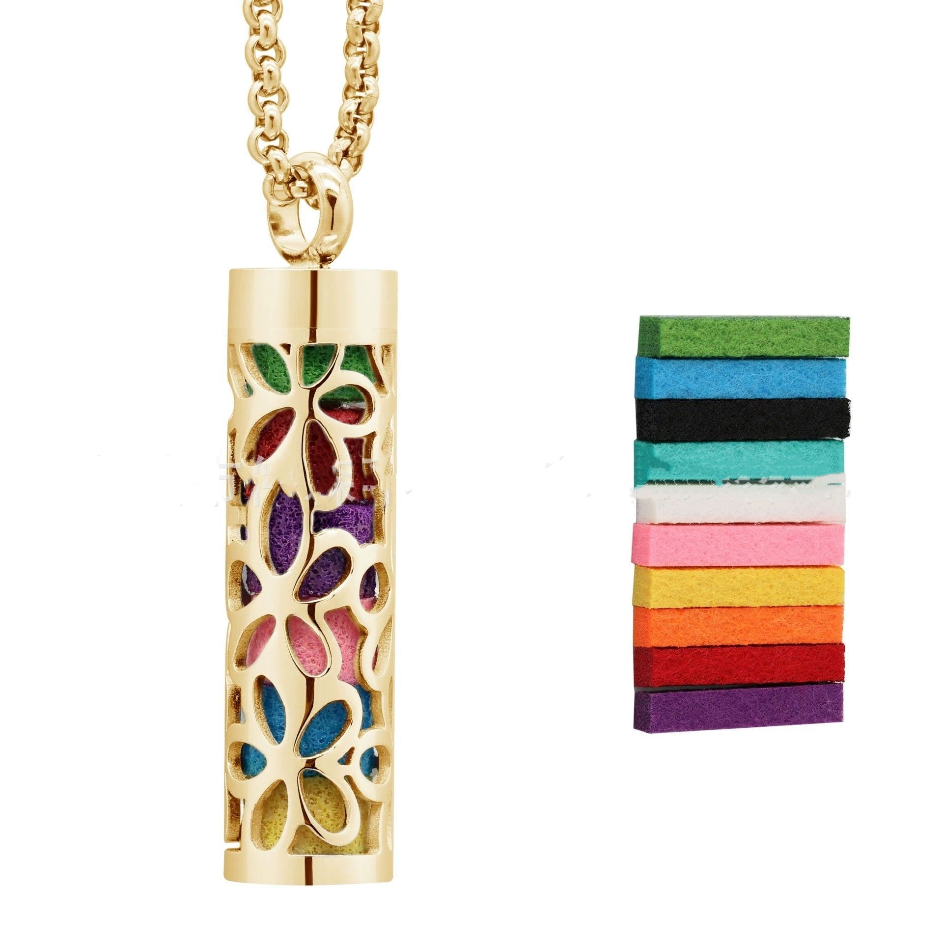 Aura Diffuser Necklace gold finish