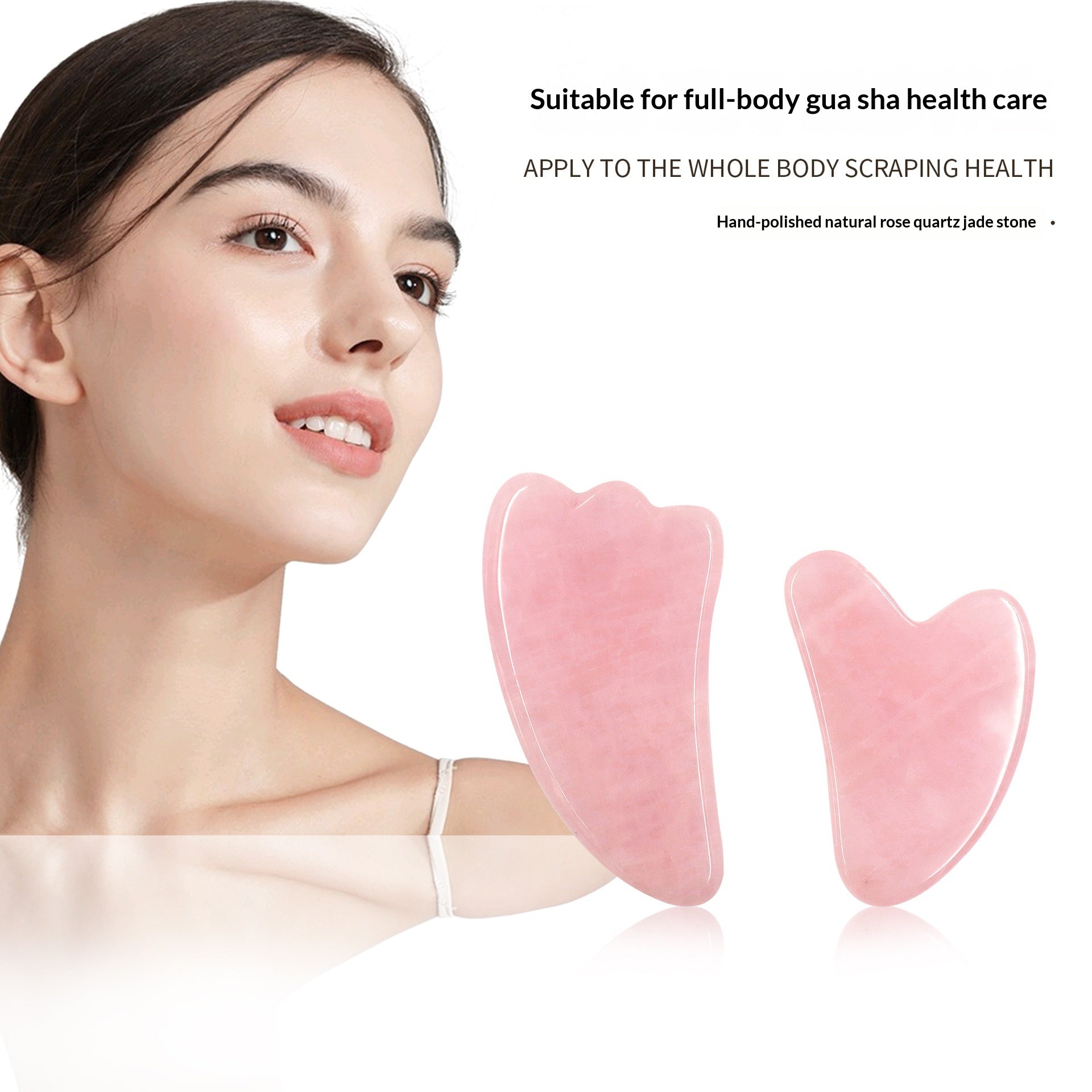 Rose Quartz Gua Sha facial massager